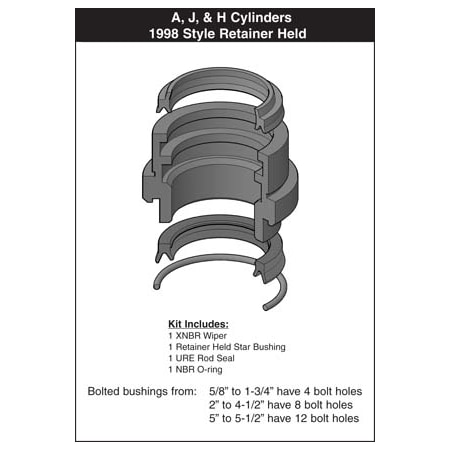 Miller - After Market Parts Hydraulic Cylinder Repair Kit- 5/8 Star Bushing Rod Kit, Iron Gland 051-KR074-063
